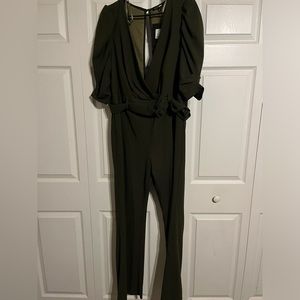 Womens Olive 1X Jumpsuit